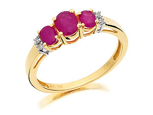 Unbranded 9ct-Gold-Diamond-And-Ruby-Ring-047360