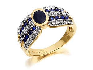 Unbranded 9ct-Gold-Diamond-And-Sapphire-Bow-And-Knot-Ring--30pts-046592
