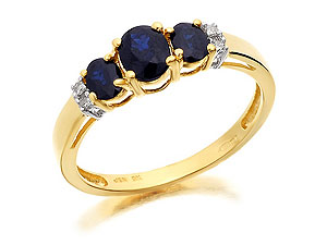 Unbranded 9ct-Gold-Diamond-And-Sapphire-Ring-046774