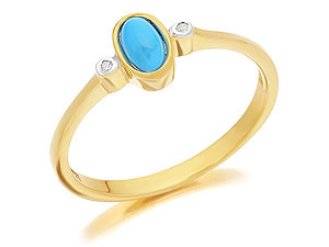 Unbranded 9ct-Gold-Diamond-And-Turquoise-Birthstone-Ring--December-180212