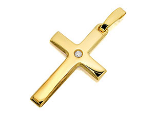Unbranded 9ct-Gold-Diamond-Cross-186431
