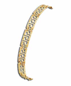 9ct Gold Diamond Cut Greek Key Bracelet