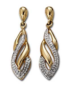 9ct Gold Diamond Drops
