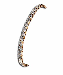 9ct Gold Diamond Elipse Bracelet