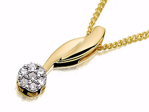 Unbranded 9ct-Gold-Diamond-Ribbon-Pendant-and-Chain-049727