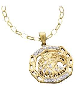 9ct Gold Diamond Set Eagle Pendant