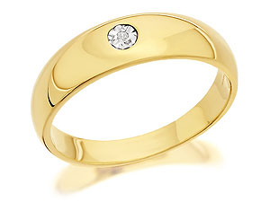 Unbranded 9ct-Gold-Diamond-Set-Gypsy-Style-Gentlemens-Ring-184018