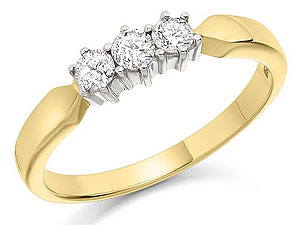 Unbranded 9ct-Gold-Diamond-Trilogy-Ring--0.25ct-045823