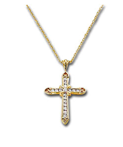 9ct Gold Diamonite Celtic Style Cubic Zirconia Cross