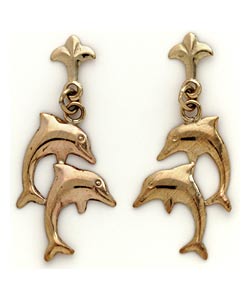 9ct Gold Dolphin Drops