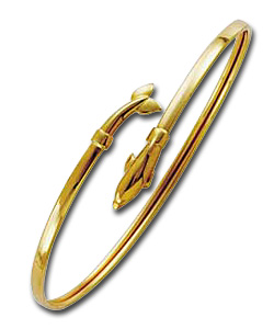 9ct Gold Dolphin Torque Bangle