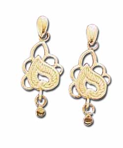 9ct Gold Dosha Fire Drop Earrings
