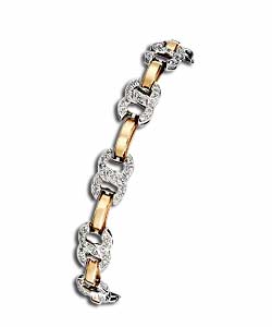 9ct Gold Double Link Diamond Bracelet