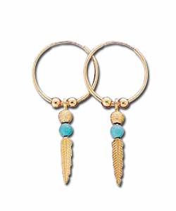 9ct Gold Dream Catcher Hoop Earrings
