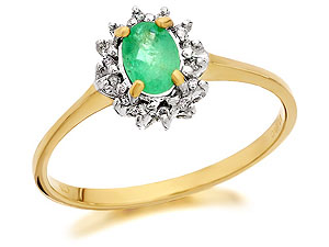 Unbranded 9ct-Gold-Emerald-And-Diamond-Cluster-Ring-047613