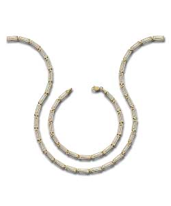 9ct Gold Greek Key Style Necklet and Bracelet Set