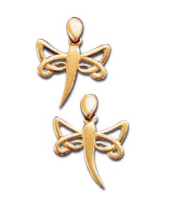 9ct Gold Gypsy Style Butterfly Drops