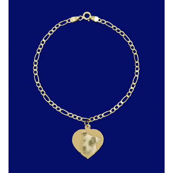 9ct Gold Heart Bracelet Personalised Jewellery
