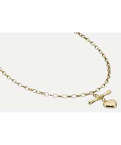 9ct Gold Heart T-Bar Chain