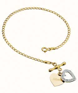 9ct Gold Hidden Message Mum; T-Bar Bracelet