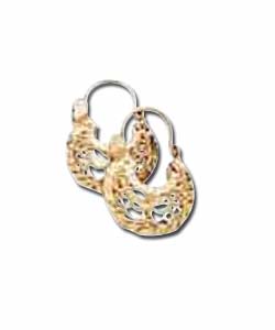9ct Gold Indian Style Filigree Creoles