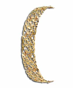 9ct Gold Indian Style Filigree Swirl Link Bracelet