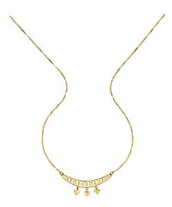 9ct Gold Indian Style Heart Drop Necklet