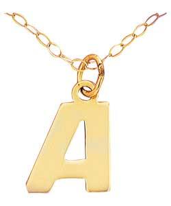 9ct Gold Initial Pendant - Letter A
