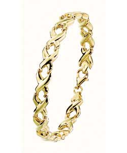 9ct Gold Large Kriss Cross Fancy Bracelet