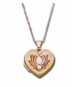 9ct Gold Lotus Heart Locket