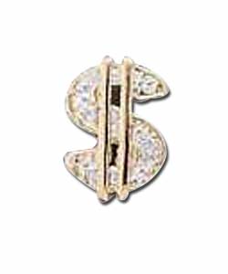 9ct Gold Mens Diamond Set Dollar Earring