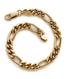 9ct Gold Mens Figaro Bracelet