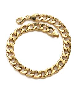 9ct Gold Mens Oval Curb Bracelet