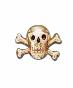 9ct Gold Mens Skull Earring