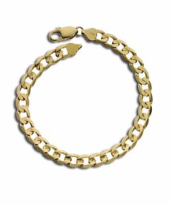 9ct Gold Mens Solid Diamond Cut Bracelet