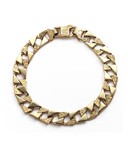9ct Gold Mens Square Curb Bracelet