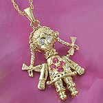 9ct Gold Moveable Ragdoll Pendant