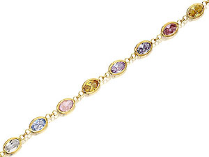 Unbranded 9ct-Gold-Multi-Colour-Cubic-Zirconia-Bracelet-078368
