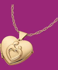 9ct Gold Mum and Child Heart Lock Pendant