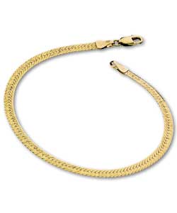 9ct Gold Night and Day Herringbone Bracelet