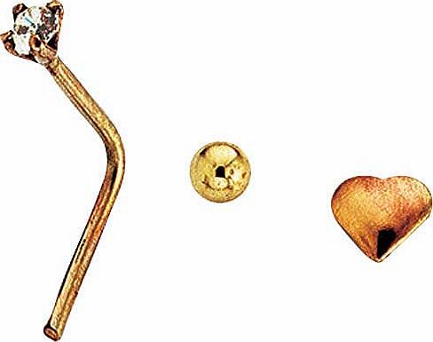 Unbranded 9ct Gold Nose Stud and Interchangeable Studs -