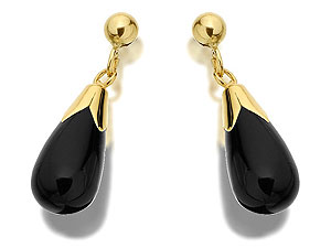 Unbranded 9ct-Gold-Onyx-Drop-Earrings-071473