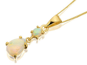 Unbranded 9ct-Gold-Opals-Pendant-And-Chain-188194