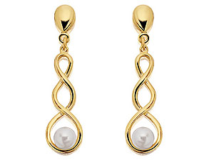Unbranded 9ct-Gold-Pearl-Drop-Earrings-071412