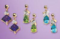 9ct Gold Peridot & Diamond Earrings