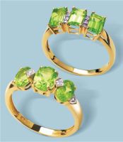 9ct Gold Peridot And Diamond Ring