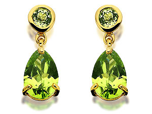 Unbranded 9ct-Gold-Peridot-Drop-Earrings--16mm-071825