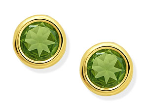 Unbranded 9ct-Gold-Peridot-Earrings--6mm-070965