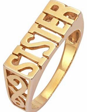 Unbranded 9ct Gold Plated Sister Ring - Size M