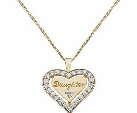 Unbranded 9ct Gold Plated Sterling Silver CZ Heart